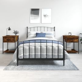 Bedside Tables 2 pcs Smoked Oak 44x45x58 cm Engineered Wood