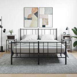 Bedside Table - MILO 2 Piece Nightstand Grey Sonoma 35cm