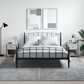 Bedside Table - LODI 2 Piece Nightstand Grey Sonoma 40cm