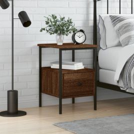 Bedside Cabinet Brown Oak 34x36x50 cm Engineered Wood
