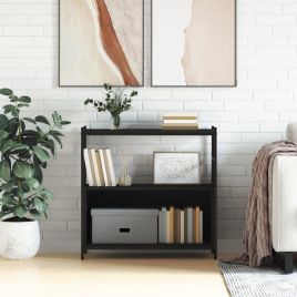 Bookshelf Black 80x30x78.5cm Engineered Wood and Iron