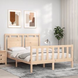 Bed Frame with Headboard 120x200 cm Solid Wood