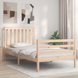Bed Frame with Headboard 100x200 cm Solid Wood