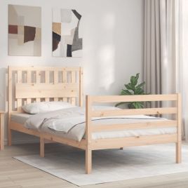 Bed Frame with Headboard 100x200 cm Solid Wood
