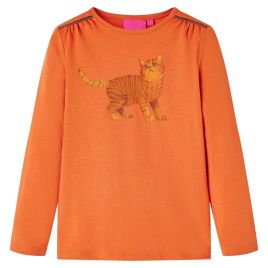 Kids' T-shirt with Long Sleeves Burnt Orange 116