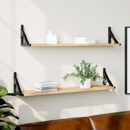 Wall Shelves 2 Pieces Sonoma Oak 80x15x15.5 cm Engineered wood