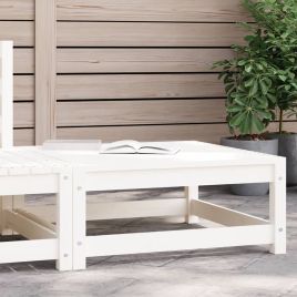 Garden Footstool White 70x70x30 cm Solid Wood Pine