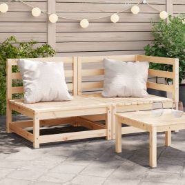 Garden Sofa 2-Seater Solid Wood Pine