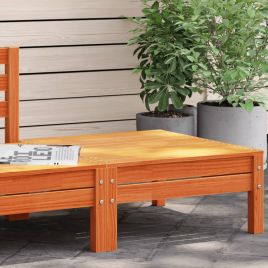 Garden Footstool Wax Brown Solid Wood Pine