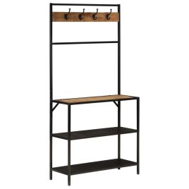 Coat Rack 90x35x180cm Solid Wood Mango and Iron