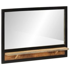 Mirror with Shelf 80x8x55cm Glass and Solid Wood Mango