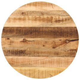 Table Top  70x3.8 cm Round Solid Wood Rough Mango
