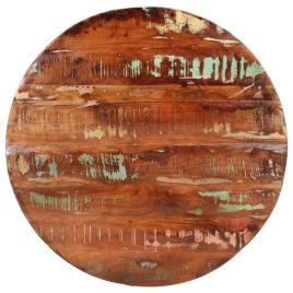Table Top  70x2.5 cm Round Solid Wood Reclaimed - vid-370027