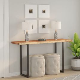 Table Top 180x40x3.8 cm Rectangular Solid Wood Acacia Live Edge