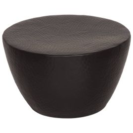 Coffee Table Hammered Aluminium Ã˜ 50x30 cm Black