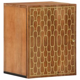Bathroom Wall Cabinet 38x33x48 cm Solid Wood Mango - vid-358304
