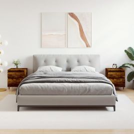 Bedside Table - PHOENIX Lee 2 Piece Nightstand Smoked Oak 40cm