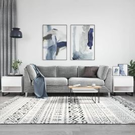 Coffee Tables 2 pcs High Gloss White 50x46x50 cm Engineered Wood
