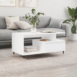 Coffee Table White 90x49x45 cm Engineered Wood