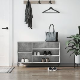 Shoe Cabinet Concrete Grey 102x36x60 cm Engineered Wood