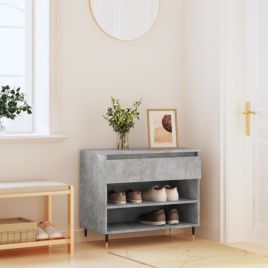 Shoe Cabinet Concrete Grey 70x36x60 cm Engineered Wood