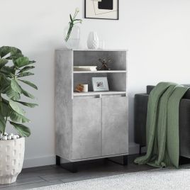 Highboard Concrete Grey 60x36x110 cm Engineered Wood