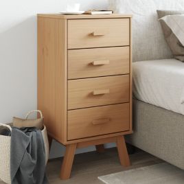 Bedside Table - Edith Ben Nightstand Brown 45cm
