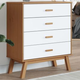 GLENWOOD Oak Finish Chest of Drawers - Medium-sized, 4 Drawers