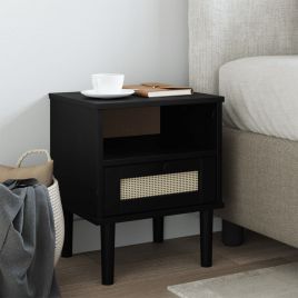 Bedside Table - RIVERSIDE Nightstand Black 40cm