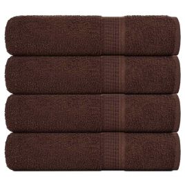 Bath Towels 4 pcs Brown 100x150 cm 360 gsm 100% Cotton