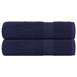 Bath Towels 2 pcs Navy Blue 100x150 cm 360 gsm 100% Cotton
