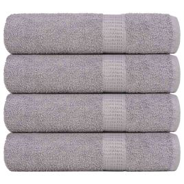 Shower Towels 4 pcs Grey 70x140 cm 360 gsm 100% Cotton