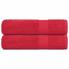 Hand Towels 2 pcs Red 50x100 cm 360 gsm 100% Cotton