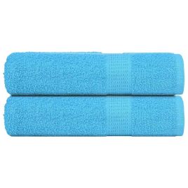 Hand Towels 2 pcs Turquoise 50x100 cm 360 gsm 100% Cotton