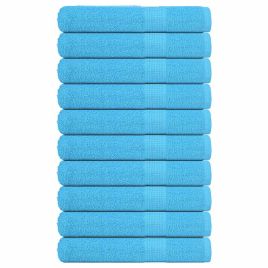 Towels 10 pcs Turquoise 100x200 cm 360 gsm 100% Cotton