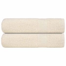 Hand Towels 2 pcs Cream 50x100 cm 360 gsm 100% Cotton
