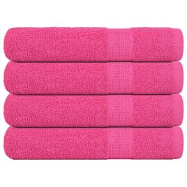 Towels 4 pcs Pink 100x200 cm 360 gsm 100% Cotton