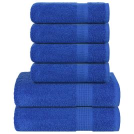 6 Piece Towel Set Blue 360 gsm 100% Cotton