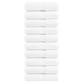 SOLMERE Premium Wash Towels 10Pieces White 30x30cm 600gsm