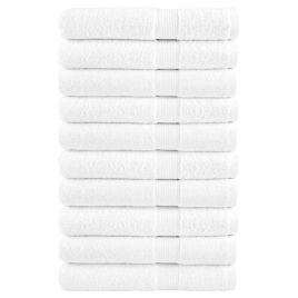 SOLMERE Premium Towels 10Pieces White 100x200cm 600gsm