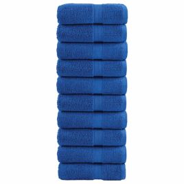 SOLMERE Premium Wash Towels 10Pieces Blue 30x30cm 600gsm