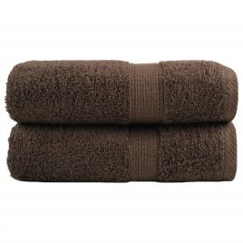 SOLMERE Premium Guest Towels 2Pieces Brown 30x50cm 600gsm