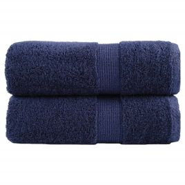 SOLMERE Premium Guest Towels 2Pieces Navy Blue 30x50cm 600gsm