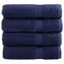 SOLMERE Premium Shower Towels 4Pieces Navy Blue 70x140cm 600gsm