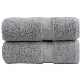 SOLMERE Premium Wash Towels 2Pieces Grey 30x30cm 600gsm