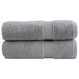 SOLMERE Premium Shower Towels 2Pieces Grey 70x140cm 600gsm