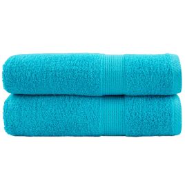 SOLMERE Premium Hand Towels 2 Pieces Turquoise 50x100 cm 600 gsm