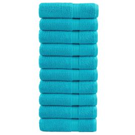 Premium Shower Towels SOLUND 10 pcs Turquoise 70x140 cm 600 gsm