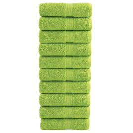 SOLMERE Premium Guest Towels 10 Pieces Apple Green 30x50 cm 600 gsm