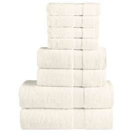 SOLMERE 8 Piece Premium Towel Set Cream 600 gsm